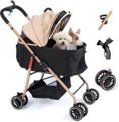 Angelpet ペットカート 分離型猫 犬用 バギー いぬ用 4輪 前輪360°回転