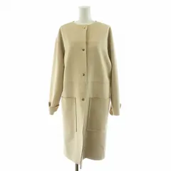 ザラ ZARA ノーカラーコート アウター ロング ストレッチ M べージュ /NQ