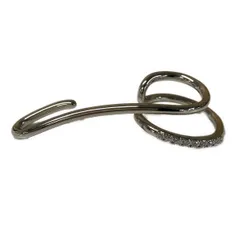 ete(エテ) イヤリング美品  - ダイヤモンド×シルバー×クリア イヤーカフ（片側）/9Pダイヤ