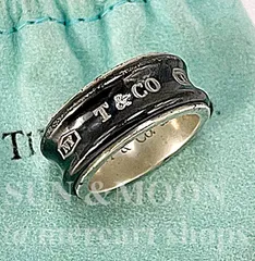 8号〜9号 ティファニー ナローリング 1837 チタン シルバー925 コンビ 保存袋つき OJ261-a4