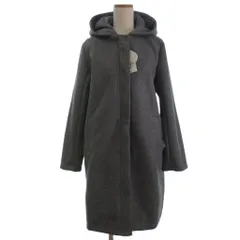 ショコラフィネローブ chocol raffine robe タグ付き 2way 比翼コート フード付き グレー F ■FF