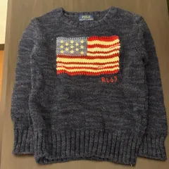 【美品】ポロラルフローレン キッズ 星条旗 フラッグセーター ネイビー 4/4T (110cm)