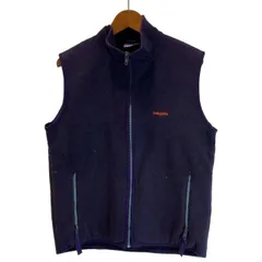 patagonia　フリースベスト　レイヤード　ハイネック　フルジップ　無地　ワンポイント　刺しゅう　USA製　アウトドア　古着