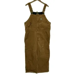 Carhartt オーバーオール ボトムス ダック地 ジップフライ 無地 ワンポイント アメカジ キッズ 古着