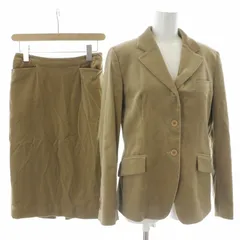 ピーエスポールスミス PS Paul Smith セットアップ 上下 2点セット テーラードジャケット タイトスカート ベロア ロング ミモレ サイドベンツ 3B 40 M ベージュ /XK