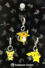【中古】キーホルダー・マスコット(キャラクター) 021.ピチュー＆022.ピカチュウ＆023.ライチュウ ジョウトずかんメタルチャーム(3個セット) 「ポケットモンスター」 ポケモンセンター限定
