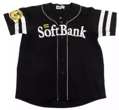 【中古】衣料雑貨 福岡ソフトバンクホークス レプリカユニフォーム(ビジター) ブラック Lサイズ