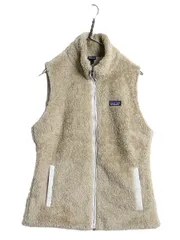 【お得なクーポン配布中!】 パタゴニア ロスガトス ベスト レディース L / 古着 16年製 ハイ パイル フリース ボア 重ね着 フルジップ アウトドア ハイネック ベージュ