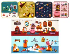 【中古】タオル・手ぬぐい(キャラクター) 全6種セット HAT STUDIOおしゃれタオル 「一番くじ 星のカービィ KIRBY HAT STUDIO」 G賞