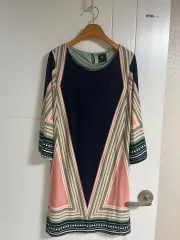 (日本 ヴィンテージ) とろみ素材 ONE PIECE バイカラー