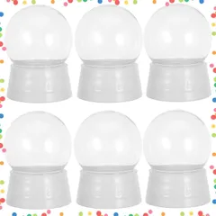 【在庫セール】Diy充填可能スノードームセット 透明プラスチック製 ネジ式キャップ付き 6個入り クリスマス装飾やクラフト向け 9×2.4×2.4インチ Cabilock 雪景球アクセサリー