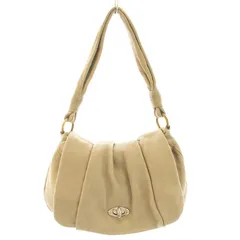 ヴィオラドーロ VIOLA d'ORO ハンドバッグ ワンショルダーバッグ レザー ターンロック式 ベージュ /BB