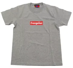 【中古】Tシャツ 式波・アスカ・ラングレー BOX LOGO T-Shirt(Tシャツ) グレー×レッド XLサイズ 「エヴァンゲリオン RADIO EVA 385」