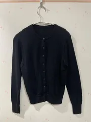 無印良品 ウール100% カーディガン ブラック XS表記 レディースS相当