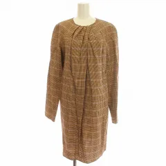 ヌメロヴェントゥーノ N°21 ワンピース チェック 長袖 ひざ丈 40 M 茶 ベージュ /☆G ■GY30