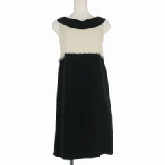 グレースコンチネンタル GRACE CONTINENTAL ビジュー ワンピース ドレス ミニ丈 36 ベージュ ブラック 黒