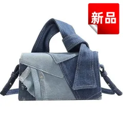 ✨新品✨デニムパッチワークミニバッグ ショルダーバッグ 斜め掛け 2way レディース 韓国ファッション カジュアル 軽量 小さめ おしゃれ かわいい ハンドバッグ クロスボディ 20×12×7cm エレガント ご褒美 プレゼント 贈り物 ギフト トレンド
