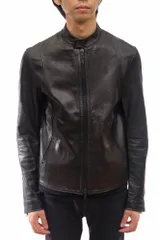 エディション／Edition シングルライダース ジャケット JKT アウター メンズ 男性 男性用レザー 革 本革 ブラック 黒 羊革ラムレザー トゥモローランド TOMORROWLAND ウォッシュ加工