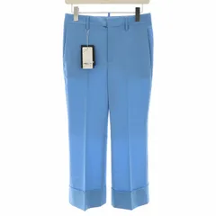 ディースクエアード DSQUARED2 タグ付き スラックスパンツ ロールアップ センタープレス アンクル 38 S 水色 /DK ■GY29