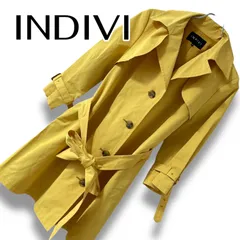 INDIVI インディヴィ イエロー レディース アウター ジャケット トレンチコート スプリングコート サイズ38 Mサイズ相当 0000957OC