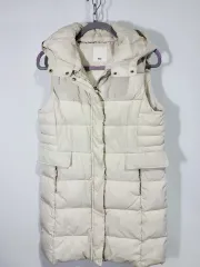 Datum ロング ダウン ベスト アイボリー