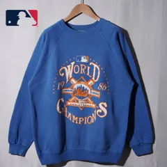 80s USA製 MLB ニューヨークメッツ スウェット L ブルー 1986年製 Hannes ヘインズ ヴィンテージ Vintage ワールドシリーズ チャンピオン Champion メジャー New York Mets ストリート 古着 R1020