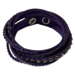 SWAROVSKI(スワロフスキー) ブレスレット美品  - パープル×黒×マルチ