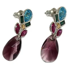 SWAROVSKI(スワロフスキー) ピアス美品  - パープル×ブルー×マルチ