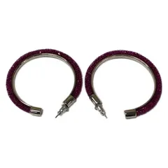 SWAROVSKI(スワロフスキー) ピアス美品  - パープル×シルバー