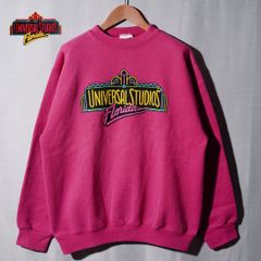 美品 90s USA製 ユニバーサルスタジオ フロリダ スウェット L ピンク ヴィンテージ Vintage TULTEX タルテックス ストリート Y2K オーバーサイズ アメカジ UNIVERSAL STUDIOS Florida 古着 P304