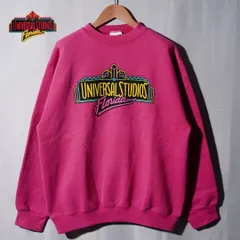 美品 90s USA製 ユニバーサルスタジオ フロリダ スウェット L ピンク ヴィンテージ Vintage TULTEX タルテックス ストリート Y2K オーバーサイズ アメカジ UNIVERSAL STUDIOS Florida 古着 P304