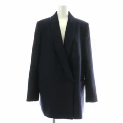 23区 オンワード樫山 lab. ボクシージャケット テーラード 紺ブレ ロング ダブル 総裏地 ウール 36 S 紺 ネイビー SCE8BW0957 /NW22