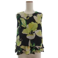 グレースコンチネンタル GRACE CONTINENTAL ビッグフラワー ノースリーブ カットソー フリル 総柄 1524 8165-1 イエロー ブラック 黄 黒 36