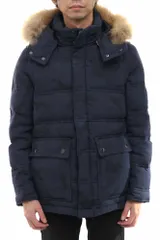 ブラックレーベル・クレストブリッジ／BLACK LABEL CRESTBRIDGE ダウンコート ダウンジャケット JKT アウター メンズ 男性 男性用ウール 毛 ネイビー 紺  51F27-228-28 3WAY ダウンベスト フード付き 迷彩・カモフラー