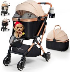 Angelpet ペットカート 分離型猫 犬用 バギー いぬ用 4輪 前輪360°回転