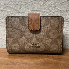 COACH シグネチャー 二つ折り財布 L字ファスナー ブラウン