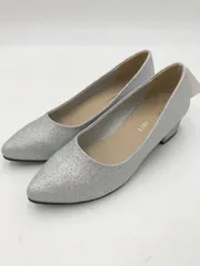 新品 LIBERTYDOLL ポインテッドトゥ 5422 L02166BW00993134 ラメ チャンキーヒール 美脚パンプス sizeL/24.0ｃｍ相当/シルバー  ■■レディース