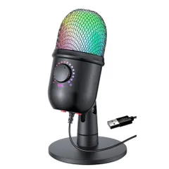 【送料無料】コンデンサーマイク USB マイク RGBライト カーディオイド指向性 静音機能付き マイクゲイン調整機能 集音 ミュートボタン付き スマホにも対応 YouTube/ゲーム実況/録音/web会議/ライブ配信に適用