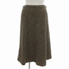 ブリジット BRIGITTE ツイードスカート フレア ロング丈 ウール 11 M 茶 ブラウン /FT