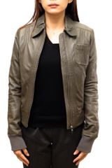 ディーゼル／DIESEL  ブルゾン ジャケット JKT アウター レディース 女性 女性用 レザー 革 本革 オリーブ カーキ 羊革 ラムレザー RN93243 CA25594 ライダース