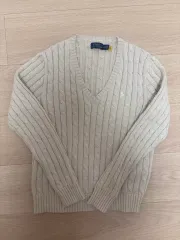 POLO RALPH LAUREN ポロラルフローレン Vネック ケーブル ニット m