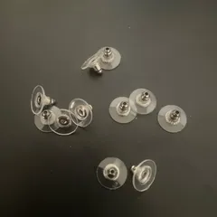 ネコポス 下向き 防止 キャッチのみ シルバー ピアス 銀 バッグ ピン ディスク 銀 レディース