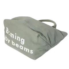 ビーミングバイビームス B:MING LIFE STORE by BEAMS キャンバス トートバッグ 製品染め ロゴ プリント 鞄 カーキ /X