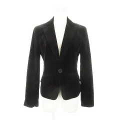 クミキョク 組曲 KUMIKYOKU ベロアジャケット テーラード 総裏地 シングル 裏地ドット 2 M 黒 ブラック /AH13 ■GY11