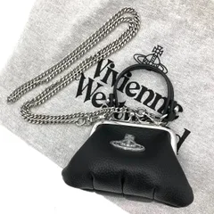 【新品未使用】ヴィヴィアンウエストウッド がま口 ショルダーバッグ チェーン 黒 レザー 2way