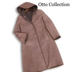 Otto Collection オットーコレクション 秋冬 裏ボア♪ 羊革 リアル ムートン フーディー ロング コート Sz.L　レディース