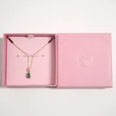 Swarovski スワロフスキー Stilla ネックレス グリーン ペンダント ペアカット クリスタル 正規品 箱付き