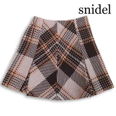 23AW★ SNIDEL スナイデル 秋冬 ウール混♪ ロービング チェック ミニ スカート Sz.1　レディース