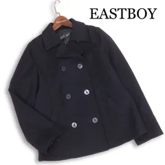 EASTBOY イーストボーイ 秋冬★ メルトン ウール スクール Pコート Sz.9 レディース 紺 ネイビー 女子 学生