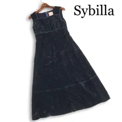 Sybilla シビラ 秋冬 ベロア調★ ノースリーブ ロング ワンピース Sz.M レディース 日本製